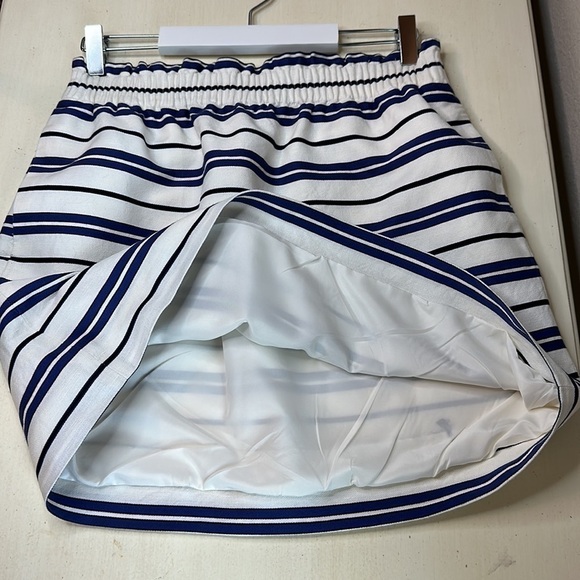 J. Crew Factory Navy and White Striped Sidewalk Skirt Size 6 - Picture 6 of 11